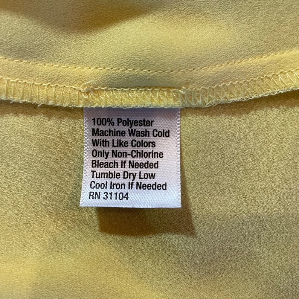 The Limited Yellow Ruffle Sleeve V-Neck Women's Top, Size Medium - Picture 5 of 9